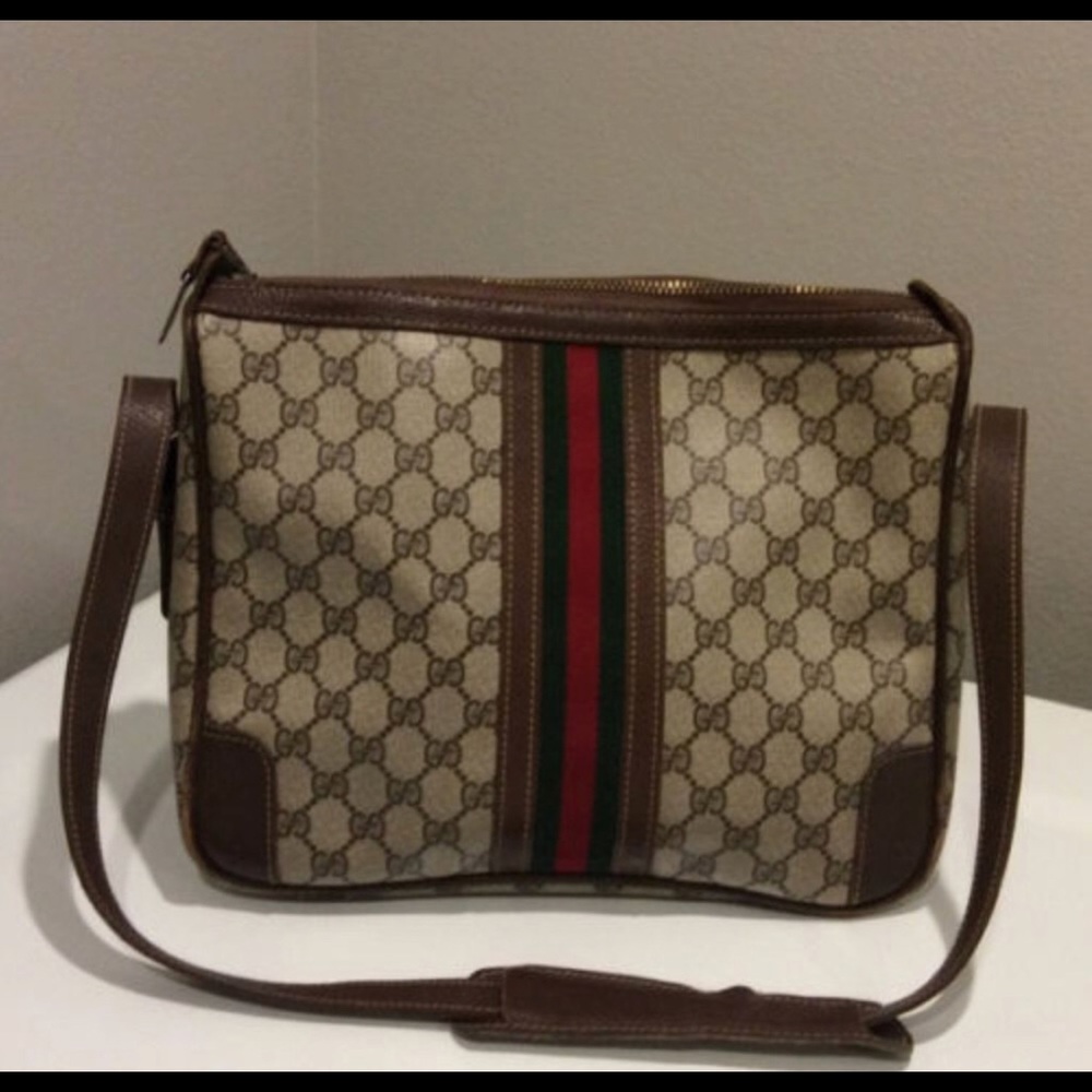 Authentic Vintage Gucci Travel Bag With Stripes